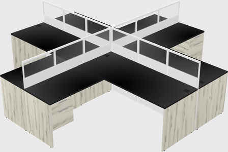 Shared l-shaped cubicles