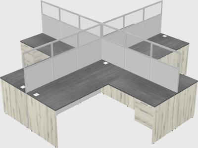 Shared l-shaped cubicles