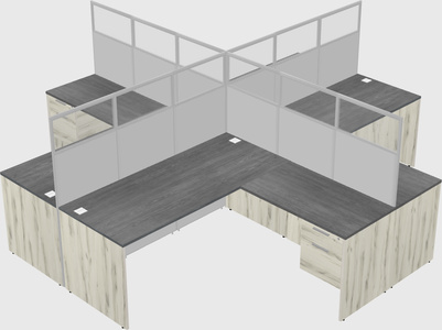 Shared l-shaped cubicles