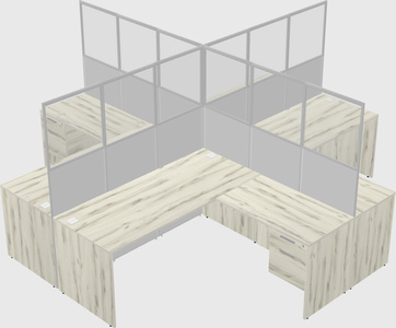 Shared l-shaped cubicles