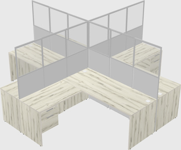 Shared l-shaped cubicles
