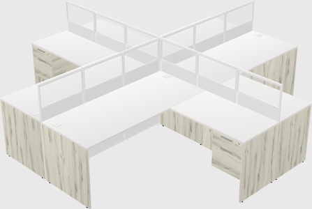 Shared l-shaped cubicles