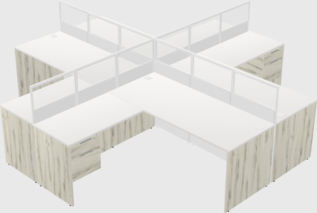 Shared l-shaped cubicles