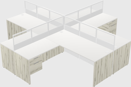 Shared l-shaped cubicles