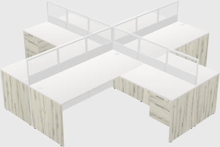 Shared l-shaped cubicles