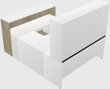 U-shaped reception desk