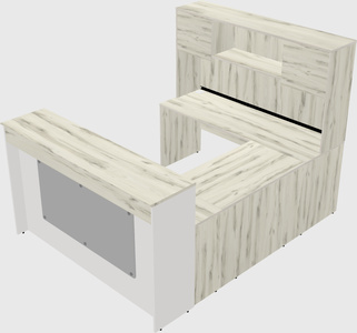 U-shaped reception desk