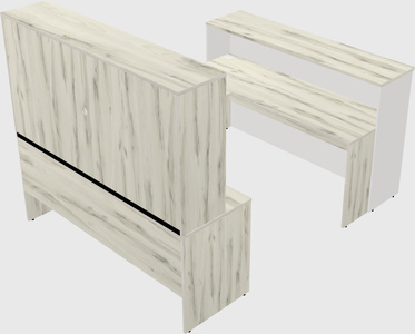 U-shaped reception desk