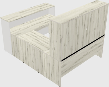 U-shaped reception desk