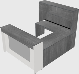 U-shaped reception desk