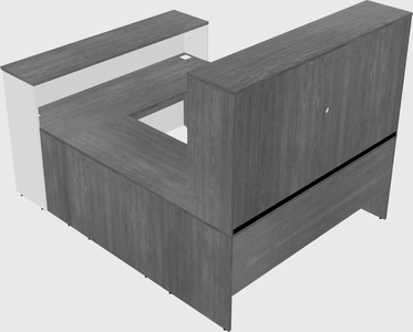 U-shaped reception desk