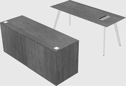 Parallel desk with credenza