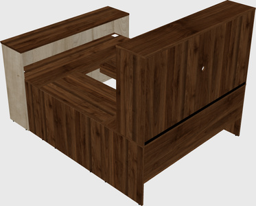 U-shaped reception desk