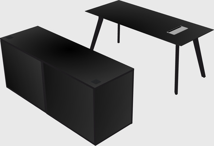 Parallel desk with credenza