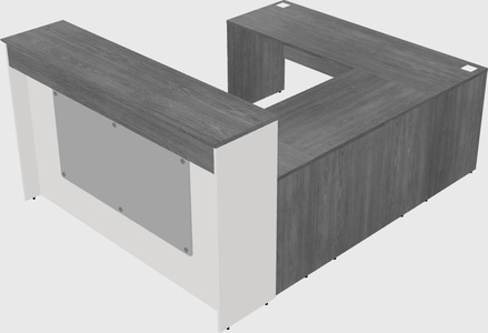 Bureau de réception en forme de u