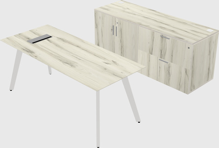 Parallel desk with credenza