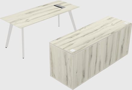 Parallel desk with credenza