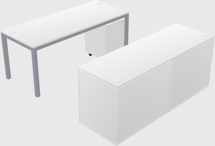 Parallel desk with credenza