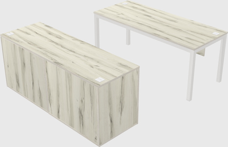 Parallel desk with credenza