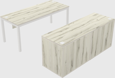 Parallel desk with credenza