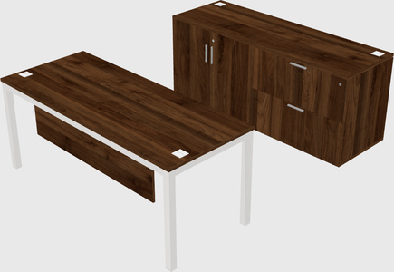 Parallel desk with credenza