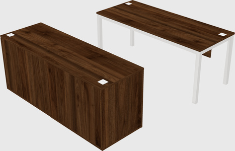 Parallel desk with credenza