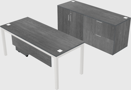 Parallel desk with credenza