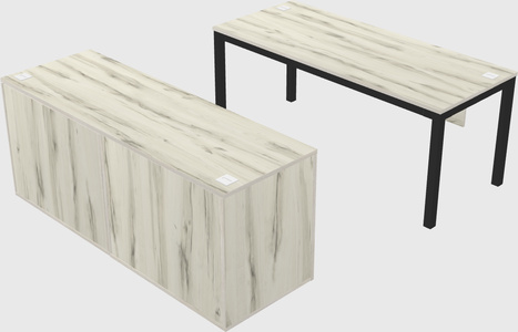 Parallel desk with credenza