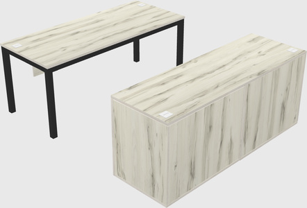Parallel desk with credenza