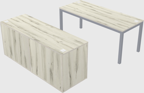 Parallel desk with credenza