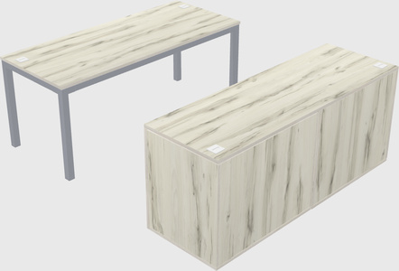 Parallel desk with credenza