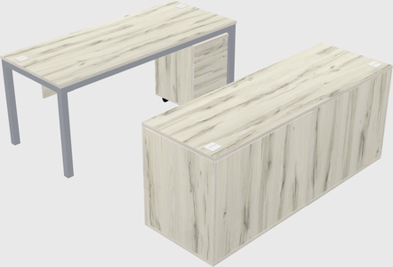 Parallel desk with credenza