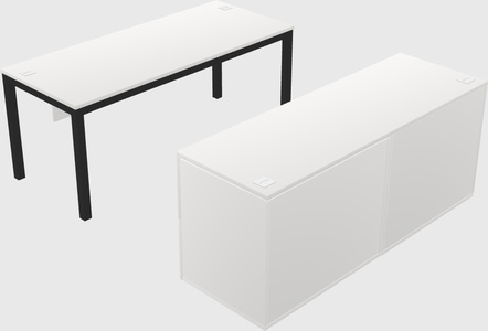 Parallel desk with credenza