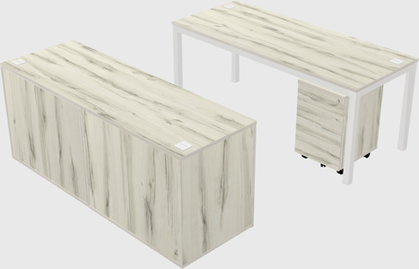 Parallel desk with credenza
