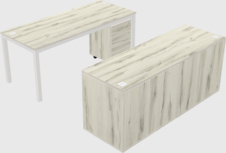 Parallel desk with credenza