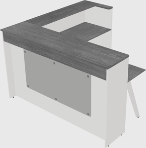 L-shaped reception desk