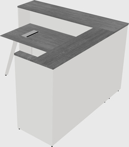 L-shaped reception desk