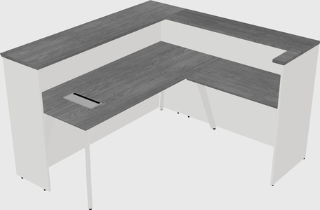 L-shaped reception desk