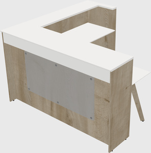 L-shaped reception desk
