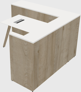L-shaped reception desk