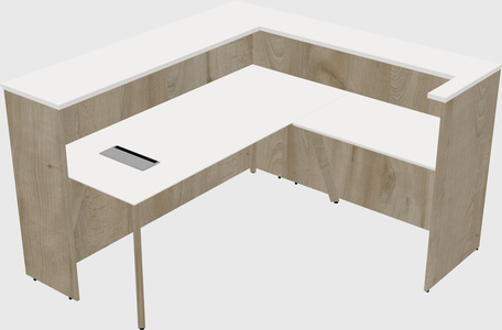 L-shaped reception desk
