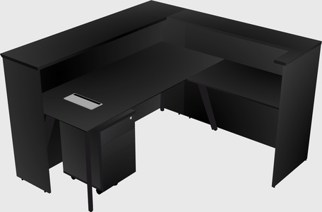 L-shaped reception desk