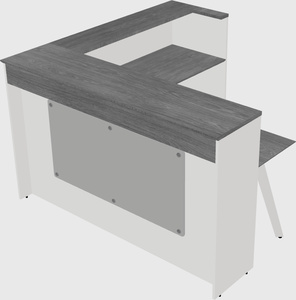 L-shaped reception desk
