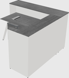 L-shaped reception desk