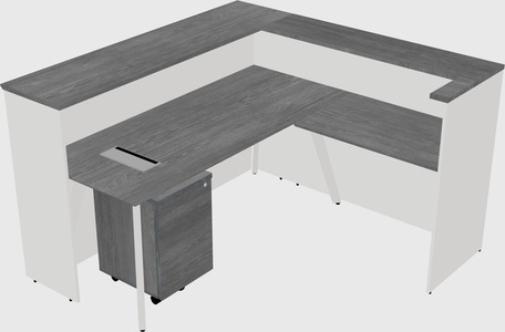 L-shaped reception desk