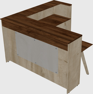 L-shaped reception desk