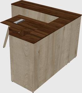 L-shaped reception desk
