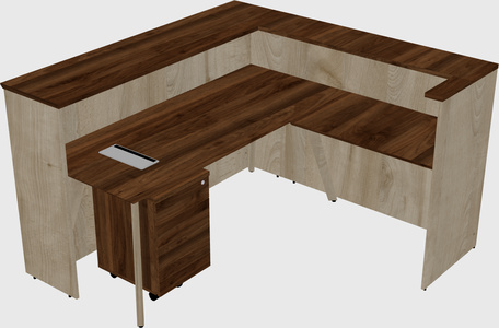L-shaped reception desk