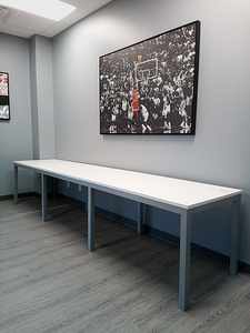 Shared l-shaped desk