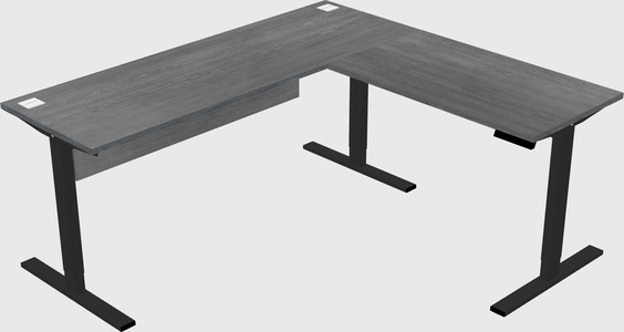 Sit-to-stand l-shaped desk